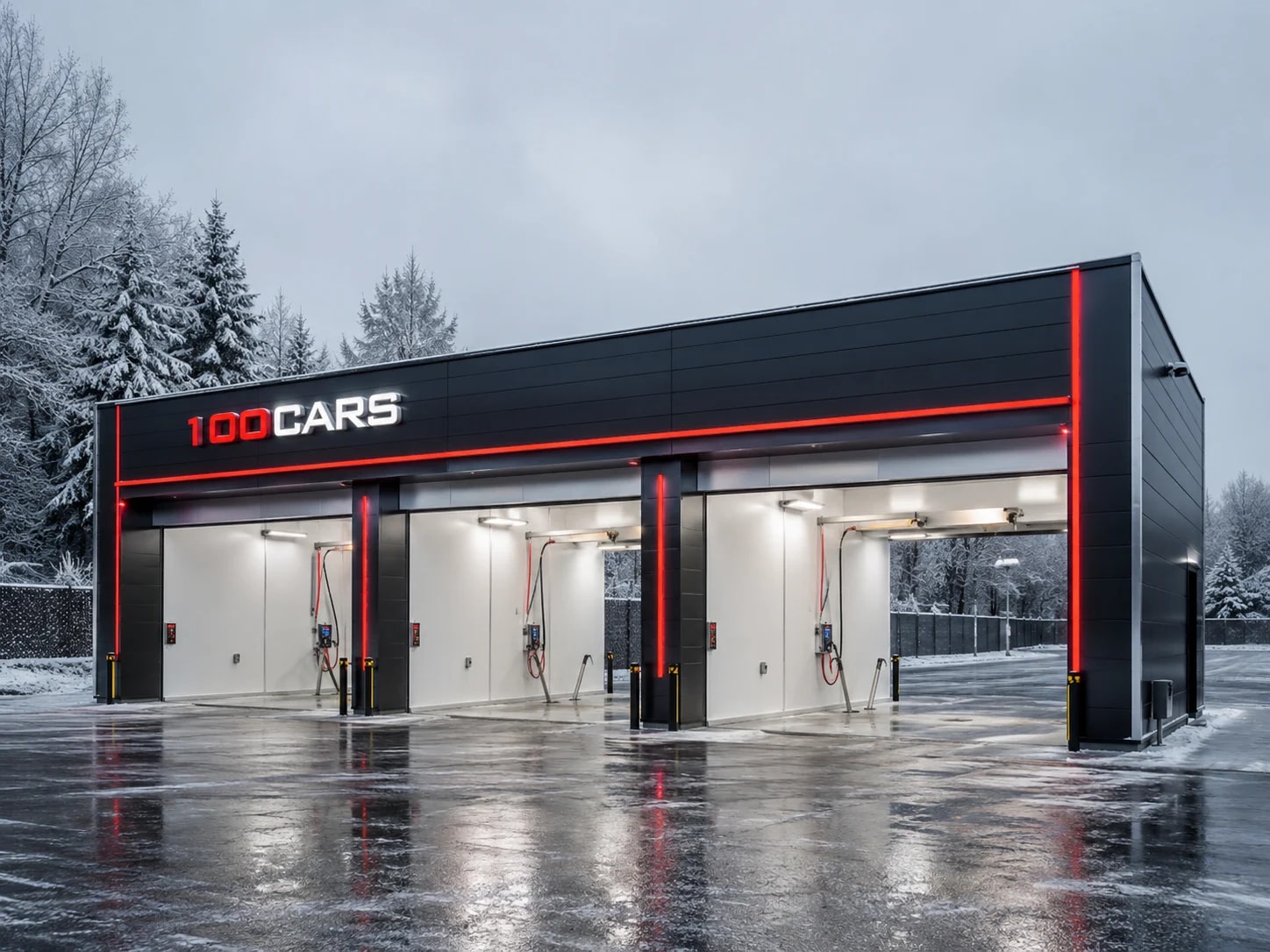Объект сети 100CARS — вечерний вид