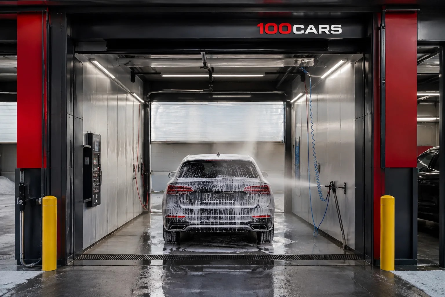 Бесконтактный пост автомойки самообслуживания 100CARS — атмосфера экономики проекта